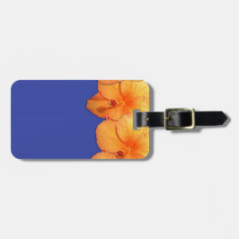 オレンジハワイアンハイビスカスフラワー ラゲッジタグ