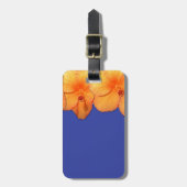 オレンジハワイアンハイビスカスフラワー ラゲッジタグ (正面縦)