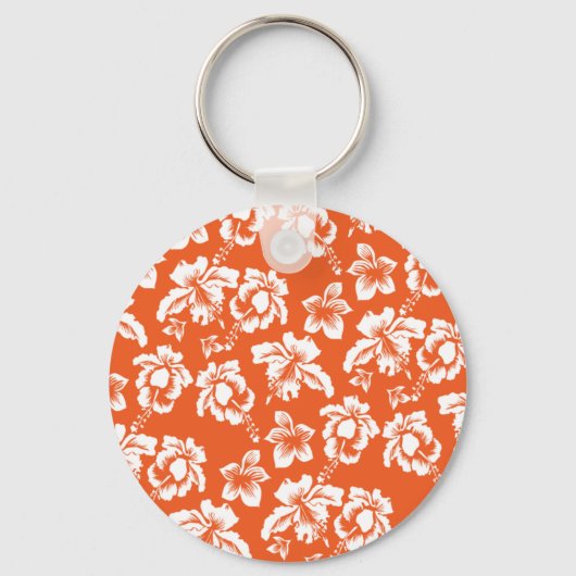 オレンジハワイアンハイビスカス キーホルダー (正面)