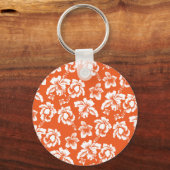 オレンジハワイアンハイビスカス キーホルダー (正面)