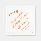 オレンジハワイアン諸島卒業紙ナプキン スタンダードカクテルナプキン (正面)