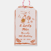 オレンジハンドスピリッツの古い誕生日パーティーを描いた ギフトタグ (裏面)