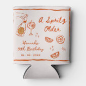 オレンジハンドスピリッツの古い誕生日パーティーを描いた 缶クーラー (正面)