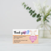 オレンジハートかわいいベビーバニーラビットサンキュー エンクロージャーカード (スタンド正面)