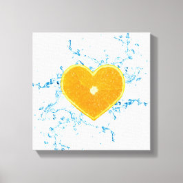 オレンジハートのスライス キャンバスプリント