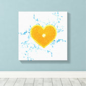 オレンジハートのスライス キャンバスプリント (インサイチュ (ウッドフロア))