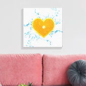 オレンジハートのスライス キャンバスプリント (インサイチュ (リビング))