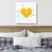 オレンジハートのスライス キャンバスプリント (インサイチュ (寝室))