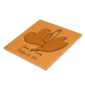 オレンジハートアートつながりカスタム タイル (側面)