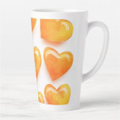 オレンジハートウォーターカラーデジタルアート カフェラテマグ (右)