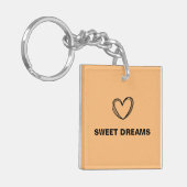 オレンジハートスウィートドリーシンプルムミニマル キーホルダー (正面左)