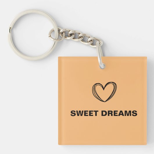 オレンジハートスウィートドリーシンプルムミニマル キーホルダー (正面)