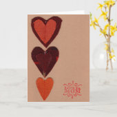 オレンジハート母の日のグリーティングカード カード (黄色い花)