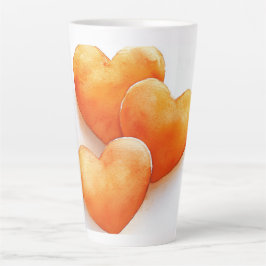 *オレンジハート水彩 カフェラテマグ