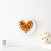 オレンジハート ラウンド壁時計 (ホーム)