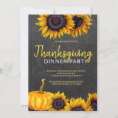 オレンジハーベストチャックボードサンクスギビングディナー 招待状 (正面)