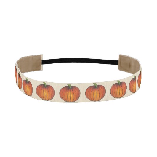 オレンジハーベストパンプキンハロウィンサンクスギビング秋 アスレチックヘッドバンド (正面)