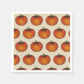 オレンジハーベストパンプキンハロウィンサンクスギビング秋 スタンダードカクテルナプキン (正面)