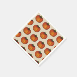 オレンジハーベストパンプキンハロウィンサンクスギビング秋 スタンダードカクテルナプキン