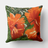 オレンジハーベストムーンオリエンタルポピー クッション (裏面)