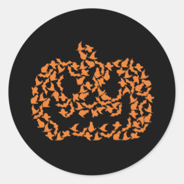 オレンジハ不気味ロウィーンパンプキンハロウィーンのカボチャのちょうちん ラウンドシール