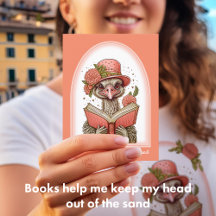 オレンジバおもしろいードイラストレーションダチョウ葉書