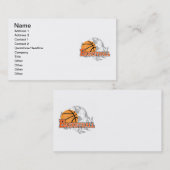 オレンジバスケットボールのTシャツおよびギフト 名刺 (正面/裏面)