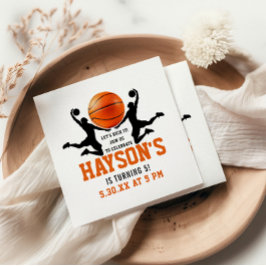 オレンジバスケットボールボーイ5thバースデーパーティー スタンダードカクテルナプキン