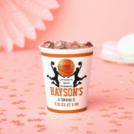 オレンジバスケットボールボーイ5thバースデーパーティー 紙コップ