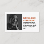 オレンジバスケットボール、バスケットボール選手、コーチ、写真 名刺 (裏面)