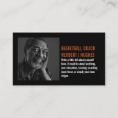 オレンジバスケットボール、バスケットボール選手、コーチ、写真 名刺 (裏面)