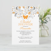 オレンジバタかわいらしフライフローラブライダルシャワー 招待状 (スタンド正面)