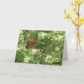 オレンジバタフライすべての行事グリーティ空白のング カード (黄色い花)