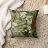 オレンジバタフライとビー クッション (ブランケット)