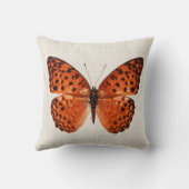 オレンジバタフライウォームニュートラルパステルベージュ クッション (裏面)