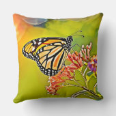 オレンジバタフライオンピンクデザイン クッション (裏面)
