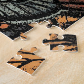 オレンジバタフライファンタジー抽象芸術アート ジグソーパズル (側面)