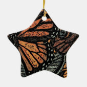 オレンジバタフライファンタジー抽象芸術アート セラミックオーナメント (裏面)