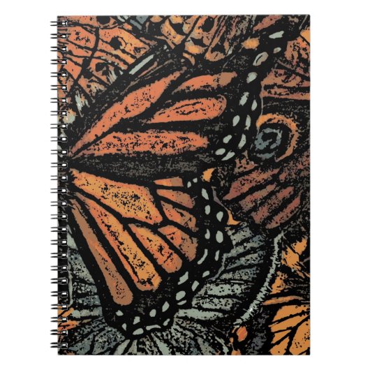 オレンジバタフライファンタジー抽象芸術アート ノートブック (正面)