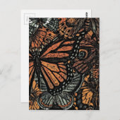 オレンジバタフライファンタジー抽象芸術アート ポストカード (正面/裏面)