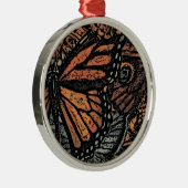 オレンジバタフライファンタジー抽象芸術アート メタルオーナメント (右)