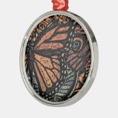 オレンジバタフライファンタジー抽象芸術アート メタルオーナメント (左)