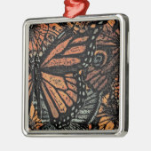 オレンジバタフライファンタジー抽象芸術アート メタルオーナメント (左)