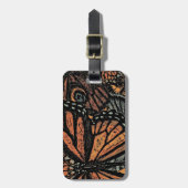 オレンジバタフライファンタジー抽象芸術アート ラゲッジタグ (正面縦)