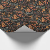 オレンジバタフライファンタジー抽象芸術アート ラッピングペーパー (角)