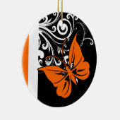 オレンジバタフライフローリッシュオーナメント セラミックオーナメント (右)