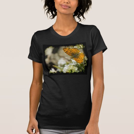 オレンジバタフライブラックエッジ Tシャツ (正面)