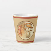 オレンジバタフライマッシュルームムーン カフェラテマグ (正面)