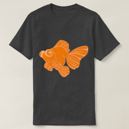 オレンジバタフライ望遠鏡金魚 Tシャツ (デザイン正面)