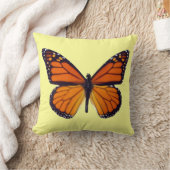 オレンジバタフライ装飾用クッション クッション (ブランケット)